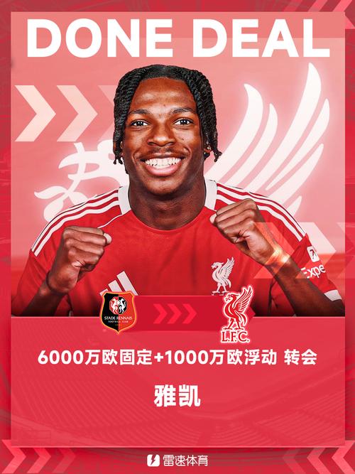 官方:利物浦签下雷恩20岁中卫雅凯,球员将于夏天加盟